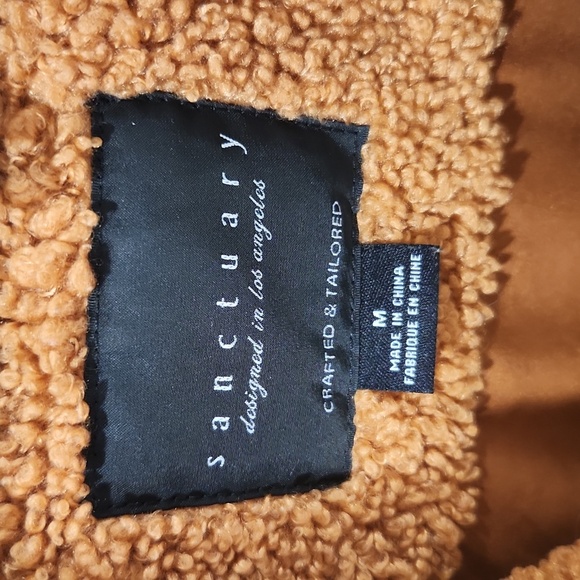 SANCTUARY cropped shearling jacket coat - Picture 5 of 6